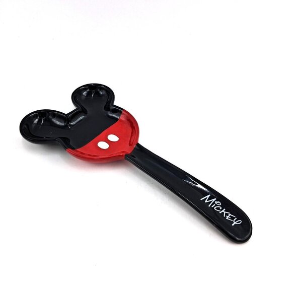Disney Mickey Mouse Spoon Rest Jerry Leigh Ceramic Red Black - Picture 1 of 5